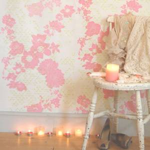 decoracion con empapelados vintage rosas