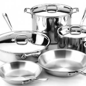 ollas industriales de acero inoxidable brillantes