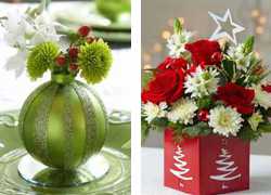decoración navidad flores diseños