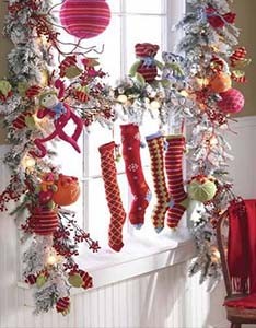 decoracion ventanas navidad colorida