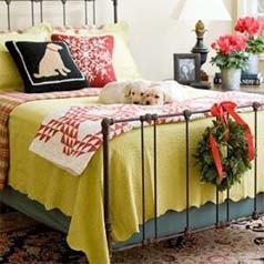 decorar habitacion navidad cama