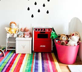 alfombras infantiles rayadas