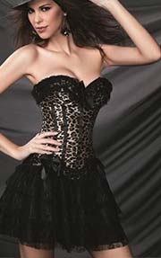 corset animal print negro
