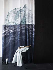 diseños de cortinas de baño marinos