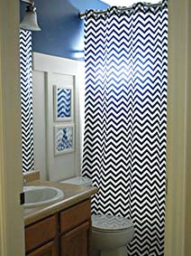 diseños de cortinas de baño rayadas