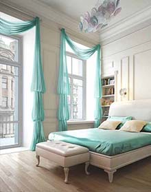 cortinas para dormitorio tirquesas