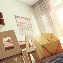 decoracion interior habitacion infantil sillas