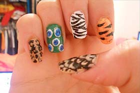 diseño uñas animal print variadas