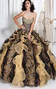 vestido de fiesta 15 animal print largo